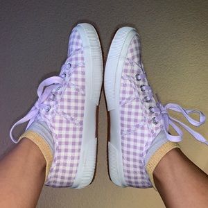 Lavender Gingham Superga Sneakers